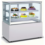 Vitrina Expositora Pastelería Refrigerada 900 Mm Cristal Recto Blanca