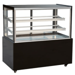 Vitrina Expositora Pastelería Refrigerada 1500 Mm Cristal Recto Negra