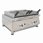 parrilla de gas con piedra volcánica