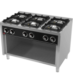 Cocina Industrial 6 Fuegos A Gas Serie 900 Con Mueble Hr Fainca