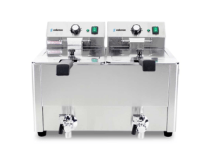 Freidora Profesional Eléctrica De Acero Inoxidable 8+8 Litros Con Grifo Edenox - Imagen 2