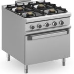 Cocina a gas 4 fuegos 2x7 + 2x11 kW con Horno Eléctrico MFB98FEXL MAGISTRA PLUS 900