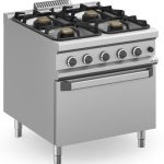 Cocina a gas 4 fuegos 2x7 + 2x11 kW con Horno a Gas MFB98FGXL MAGISTRA PLUS 900