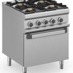 Cocina a gas 4 fuegos 4x5,5 Kw con Horno Eléctrico Ventilado MFB77FEVXS MAGISTRA PLUS 700