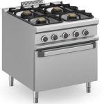 Cocina a gas 4 fuegos 4x5,5 kW con Horno Eléctrico MFB98FEXXS MAGISTRA PLUS 900