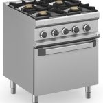 Cocina a gas 4 fuegos 4x7 Kw con Horno Eléctrico Ventilado MFB77FEVXL MAGISTRA PLUS 700