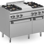 Cocina a gas 4 fuegos 4x7 Kw  y Plancha Central 5,5Kw con Horno a Gas MFB711MFG4XL MAGISTRA PLUS 700