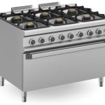Cocina a gas 6 fuegos  3x7 + 3x11 Kw con Horno EXTRA GRANDE a Gas con Grill  MFB912FMGXXL MAGISTRA PLUS 900