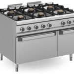 Cocina a gas 6 fuegos 3x7 + 3x11 Kw con Horno a Gas MFB912AFGXXL MAGISTRA PLUS 900