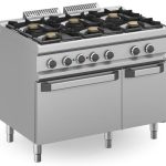 Cocina a gas 6 fuegos 6x5,5 Kw con Horno Eléctrico Estático MFB711AFEXS MAGISTRA PLUS 700