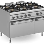Cocina a gas 6 fuegos 6x5,5 Kw con Horno Eléctrico MFB912AFEXXS MAGISTRA PLUS 900