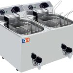 Cuecepasta Eléctrico Profesional 7+7 litros con 3+3 cestas 530x460x370h mm CP77L
