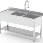 Estante Acero Inoxidable Para Fregadero Fondo 700 Longitud de Mesa 2200 mm ISA702200AS