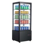 Expositor Refrigerado 4 Caras 98 litros Negro de 447x400x1199h mm Línea Pekín XC98L-N