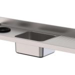 Fregadero Acero Inoxidable 1 Cuba Derecha Con Aro Desbarazado Fondo 600 Sin Mueble Para Lavavajillas 1800x600x250h mm IS1618LWH10