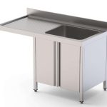 Fregadero Acero Inoxidable 1 Cuba Derecha Para Lavavajillas Fondo 700 Con Puertas 1400x700x850h mm IS1714R1DWD