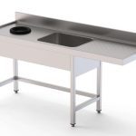 Fregadero Acero Inoxidable 1 Cuba Izquierda Con Aro Desbarazado Fondo 700 Con Mueble Para Lavavajillas 1800x700x850h mm IS1718RWHDW