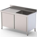Fregadero Acero Inoxidable 1 Cuba Izquierda Fondo 600 Con Puertas Correderas 1000x600x850h mm IS1610L10SD