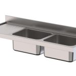 Fregadero Acero Inoxidable 2 Cubas Izquierda Fondo 700 Sin Mueble 1800x600x300h mm IS1718L2000