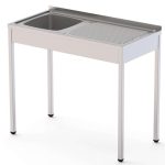 Fregadero Desmontado cuba IZQUIERDA+ escurridor DERECHA Fondo 500 de 800 x500 x850h mm AVEIRO IS1508L10S0