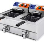 Freidora Eléctrica 10+10 litros CON Grifo de 570x470x345h mm PEKIN EF-102V