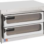 Horno Eléctrico de Pizza Compacto 2 pizza diámetro 35 cm AVEIRO FP35PV con puerta de cristal