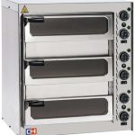 Horno Eléctrico de Pizza Compacto 3 pizza diámetro 35 cm AVEIRO FP52PV con puerta de cristal
