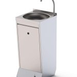 Lavamanos De Pie Acero Inoxidable Con Pulsador automezclador 400x400x850h mm HWF14040001