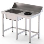 Mesa Acero Inoxidable Para Lavavajillas De Prelavado 1 Cubeta Sin Estante 1600x750x800h mm IS17516DWIN0S0