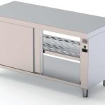 Mesa Caliente Acero Inoxidable Central Fondo 700 Con Puerta Corredera A 1 Cara 1500x700x850h mm HFTC170150SD