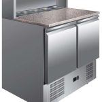 Mesa GN1/1 2 Puertas Preparación Ensaladas con Encimera de Granito de 900 x700 x1010h mm PEKIN PS900