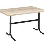 Mesa  Interior  Armazón Plastificado Negro con Tablero de Melamina Acacia 110x70 cm PLASENCIA  ACA