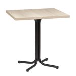 Mesa Interior  Armazón Plastificado Negro con Tablero de Melamina Acacia 70x70  cm MERIDA ACA