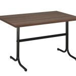 Mesa  Interior  Armazón Plastificado Negro con Tablero de Melamina Nogal 110x70 cm PLASENCIA NOG
