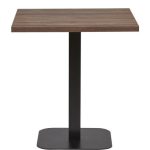 Mesa  Interior Armazón Plastificado Negro con Tablero de Melamina Nogal 70x70 cm ROMA NOG