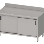 Mesa Mural acero inoxidable AISI 201 con puertas correderas 1400x600x850 mm MMPC146 Línea Varsovia (950186140)