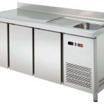 Mesa Snack Refrigerada con fregadero 2 puertas Fondo 600 de 1492 x600 x850h mm CORDOBA MRCH-150F