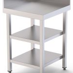 Mesa de Trabajo Acero Inoxidable Angular Para Composiciones en L Con 2 Estante 600x700x850h mm WTW170060C2