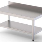 Mesa de Trabajo Acero Inoxidable Baja Mural Con 1 Estante 1400x700x600h mm WTW270140S1