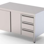 Mesa de Trabajo Acero Inoxidable Central Con Cajones a la Derecha 2000x700x850h mm WTC17020DDR
