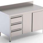 Mesa de Trabajo Acero Inoxidable Mural Con Cajones a la Izquierda 2000x600x850h mm WTW16020DDL