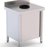 Mesa de Trabajo Acero Inoxidable Mural Con Puerta y Aro Desbarazado 700x600x850h mm WTW160070WD