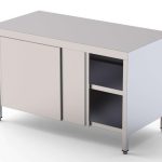 Mesa de Trabajo Acero inoxidable Central Con Puerta Corredera a 1 cara 2000x600x850h mm WTC160200SD