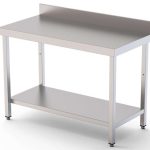 Mesa de Trabajo Acero inoxidable Mural Con 1 Estante 700x600x850h mm WTW160070S1
