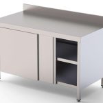 Mesa de Trabajo Acero inoxidable Mural Con Puerta Abatible a 1 cara 800x550x850h mm WTW155080SW