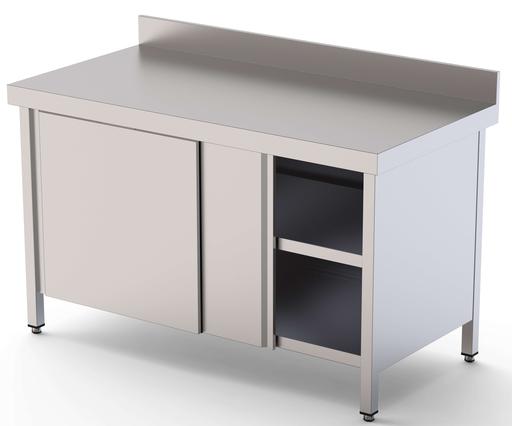 Mesa de Trabajo Acero inoxidable Mural Con Puerta Abatible a 1 cara 800x700x850h mm WTW170080SW