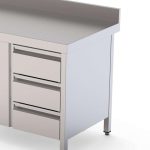 Módulo de 3 Cajones Acero Inoxidable Para Mesa Fondo 600 400x510x590h mm WTA060040D3