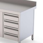 Módulo de 4 Cajones Acero Inoxidable Para Mesa Fondo 700 400x610x590h mm WTA070040D4