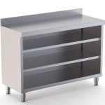 Mueble Estantería Acero Inoxidable Fondo 600 Con 2 Estantes 2000x600x1050h mm DT6002000S2
