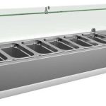 Vitrina 6 cubetas GN1/4 con Cúpula de Vídrio de 1400 x335 x440h mm PEKIN VRX1400330FG